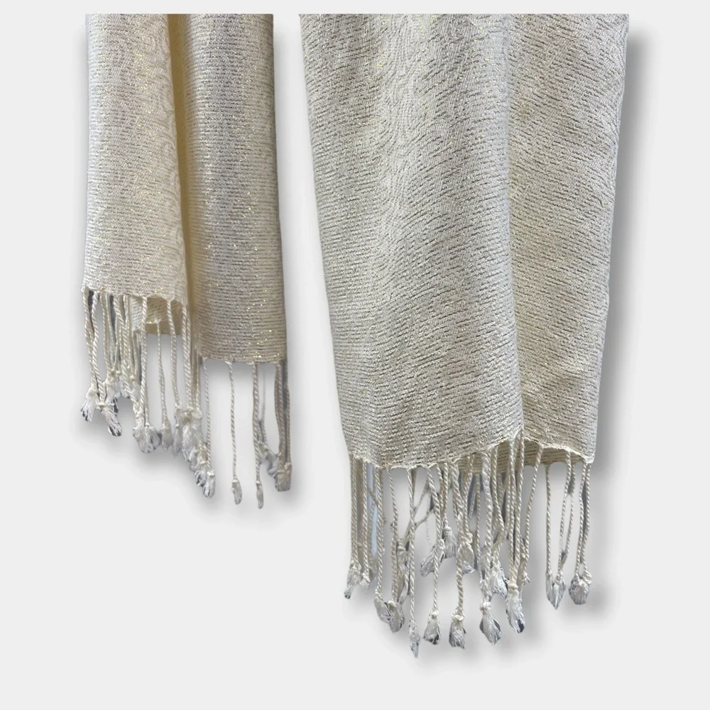 Scarf Metallic Cream Wrap 72